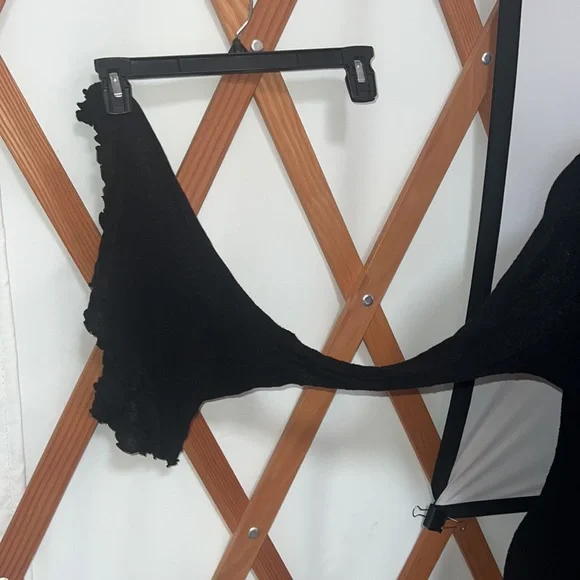 Intimately Free People Whimsy-Goth long Bell sleeves semi transparent top sz L - Picture 2 of 7